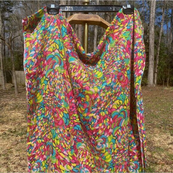 Boutique Pink Colorful Abstract Summer Blanket Scarf - Picture 2 of 5